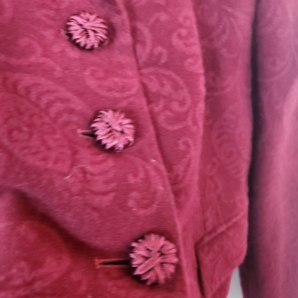 Talbots Collection Deep Red Textured Blazer Size … - image 7